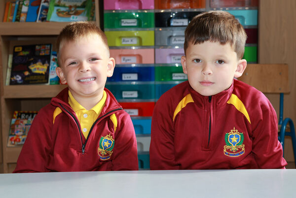  Oliver and Alex, who started school at St. Declans. Photo: Joe Evans