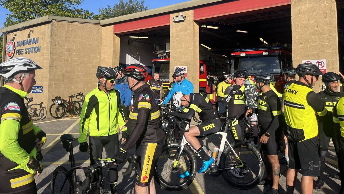 9/11 memorial charity cycle visits Dungarvan in Co Waterford