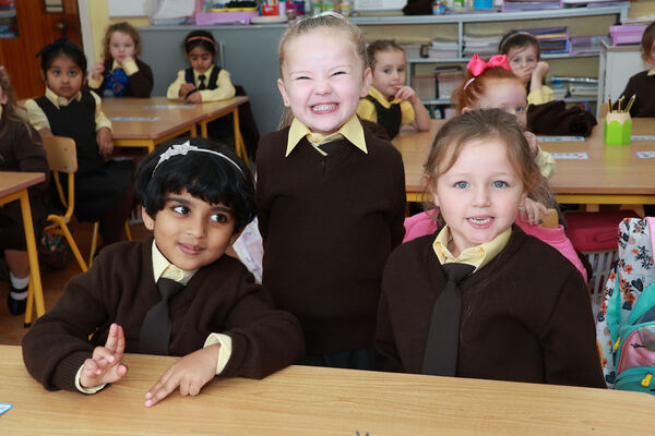 Norah, Kyra and Iyla, who started school at St. John of God. Norah, Kyra and Iyla, who started school at St. John of God.