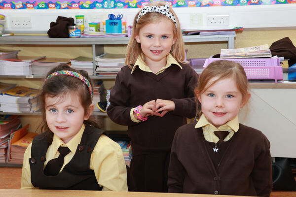 Aoibhin, Jennifer and Ciara, who started school at St. John of God. Aoibhin, Jennifer and Ciara, who started school at St. John of God.