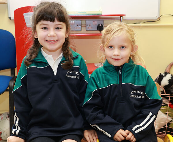 Bella and Hannah, who started school at Newtown Junior School. Bella and Hannah, who started school at Newtown Junior School.