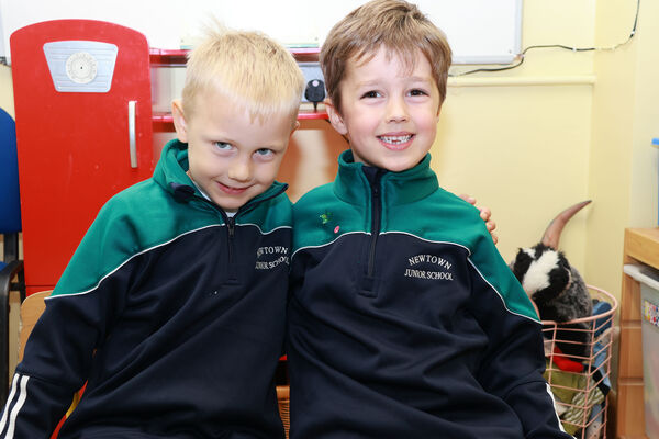 Oliver and Jack, who started school at Newtown Junior School. Oliver and Jack, who started school at Newtown Junior School.