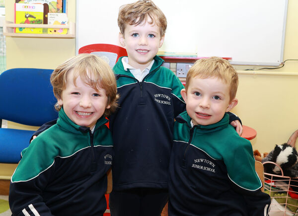 Hugo, Christian and Sé, who started school at Newtown Junior School. Hugo, Christian and Sé, who started school at Newtown Junior School.