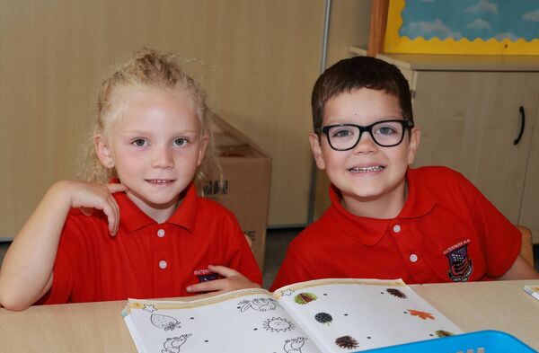 Luna and Peter, who started school at Waterpark. Photo: Joe Evans