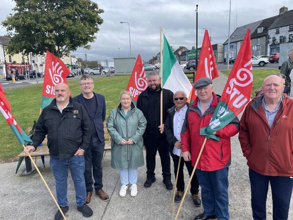 SIPTU Thomas Healy, TD David Cullinane Councillors Joeanne Baily and Conor McGuinness, SIPTU's Dave Lane and Cllr John Hearne
