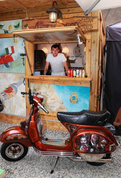 Conor Porter pictured at the Phoenix Yard Market/Kickstart Scooter Club, Custom and Classic Scooter Show. Photo: Joe Evans