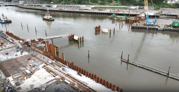 Work is progressing well on the North Quays Infrastructure Project.