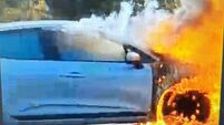 Emergency services at scene of car fire in Waterford City