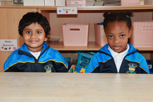  Gouri and Michelle, who started school at the Presentation Primary. 