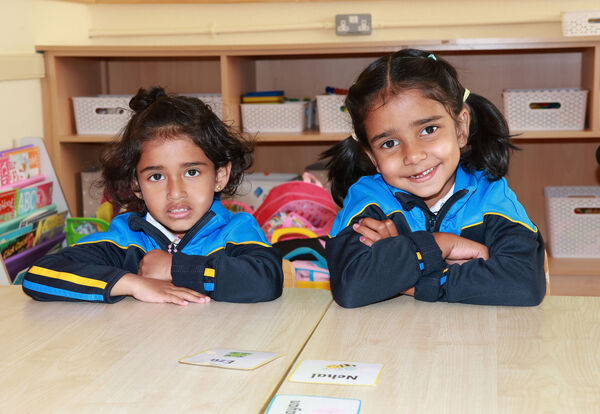  Eza and Nehal, who started school at the Presentation Primary. 