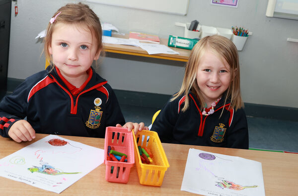  Pia and Vanessa, who started school at St. Ursula's. Photo: Joe Evans