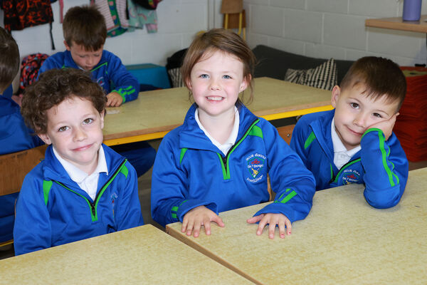  Oisín, Poppy and Joe, who started school at Gaelscoil Phort Láirge.