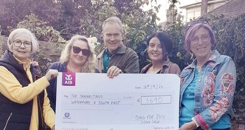 Concert proceeds support Waterford Samaritans 
