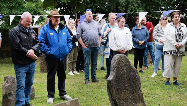 <p>Pictured at the blessing of the Knights Templars Project. Photo: Joe Evans</p>
