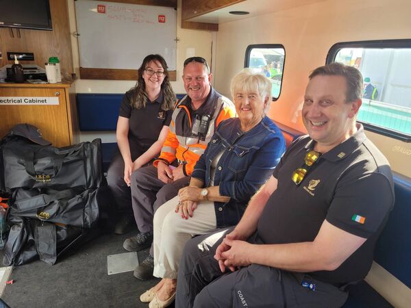 Laura Murray, Billy Crowley and Ivan Longmore representing the Irish Coast Guard, pictured with Catherine Moore, Waterford News &amp; Star, at the National Ploughing Championships.