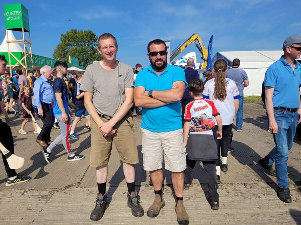 Kieran and Declan 'Deckie' Murphy from Dunhill at the National Ploughing Championships.