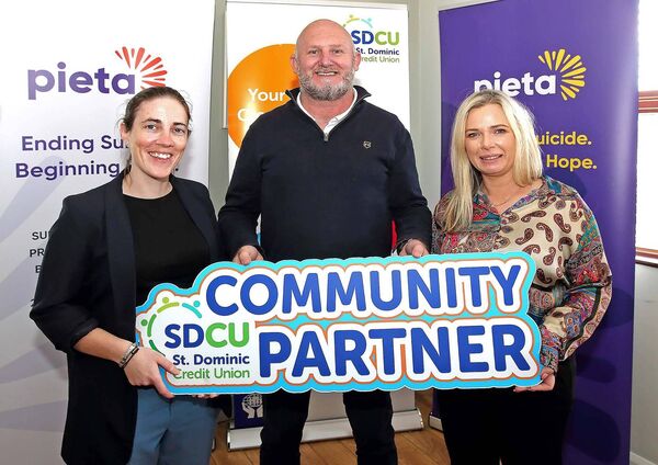 Sarah Cuddihy, Clinical Support Therapist, Pieta, John Dempsey, National Community Fundraiser, Pieta, and Siobhan Cooper, Clinical Service Manager, Pieta Waterford.