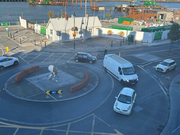 Gardaí at the scene of breakdown.