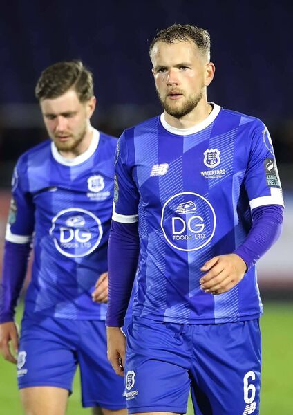 A disappointed Rowan McDonald leaves the pitch after Friday's defeat to Galway United. 