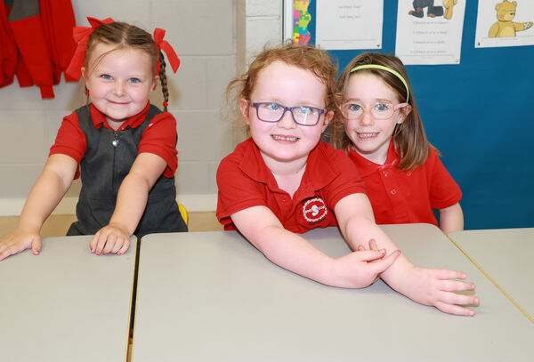 Mia, Muireann and Roisín, who started school at Gaelscoil Philib Barún. Mia, Muireann and Roisín, who started school at Gaelscoil Philib Barún.