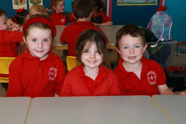 Fiadh, Skye and Archie, who started school at Philib Barún Tramore. Fiadh, Skye and Archie, who started school at Philib Barún Tramore.