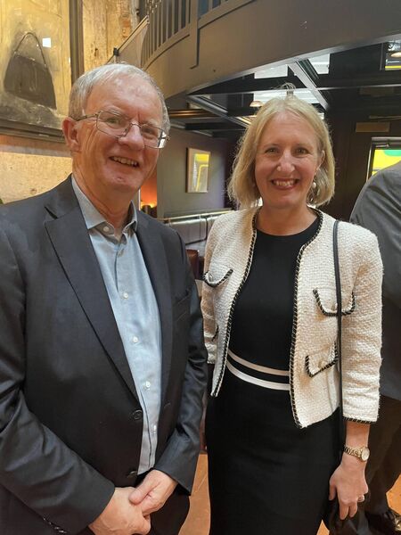 Eugene O'Callaghan, business consultant and investment advisor, pictured with Prof Veronica Campbell, President, SETU.