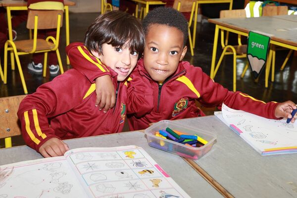 Charagh and Ayaan, who started school at St. Stephens De La Salle. Photo: Joe Evans Charagh and Ayaan, who started school at St. Stephens De La Salle. Photo: Joe Evans