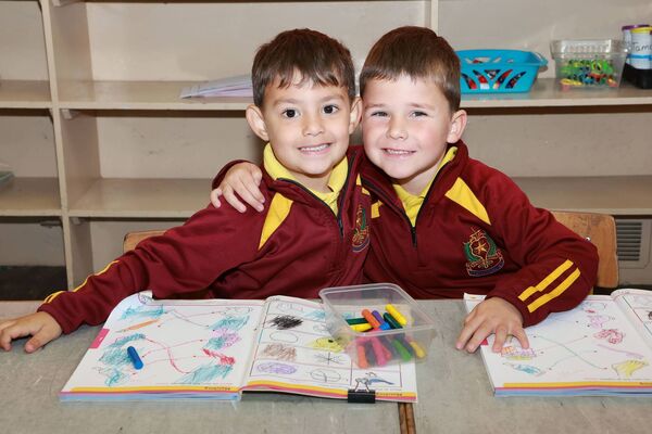 Anthony and Mateusz, who started school at St. Stephens De La Salle. Photo: Joe Evans Anthony and Mateusz, who started school at St. Stephens De La Salle. Photo: Joe Evans