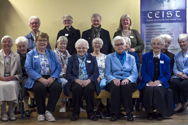 Sister of Mercy : back from left to right: Sr. Mona, Sr. Carmel, Sr. Veronica, Sr. Bridget middle Row L-R : Sr. Carmel Spratt, Sr. Loretto, Sr. Antoinette (i think), Sr. Sheila, Sr. Anna (hidden), Sr. Eileen O'Flynn, Sr. Bernie. front Row L-R : Sr. Agnes, Sr. Attracta, Sr. Maura, Sr. Paschal