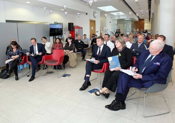 The crowd in attendance at Carrickphierish Library for the launch of the North-West Suburbs Community Action Plan 2024-2030. 
