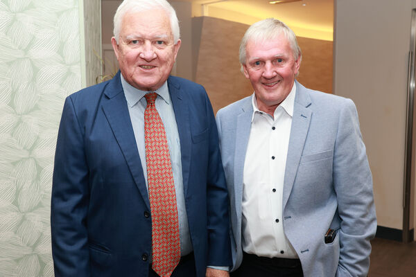  Michael Stapleton and Frank Phelan at the De La Salle College Class of 1969 Reunion at the Marina Hotel.