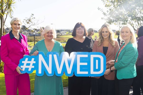 Pictured at the Waterford LEO’s National Women’s Enterprise Day are Eadaoin Carrick, Executive Chairperson of Cantec Group and Vice President of Waterford Chamber, Mailo Power of Monkey Cups, Lynda Lawton, MC for the event, Aisling Larkin, broadcaster and Stephanie Wickham of Expat Taxes. Photograph: Patrick Browne