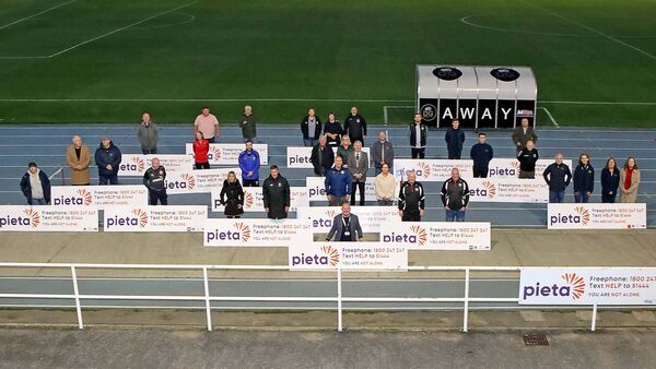 The group photo of all the representatives of the W&amp;DJL Clubs, the WFJL Exec, Pieta, Waterford FC and the Mayor of Waterford City &amp; County, Cllr Jason Murphy.