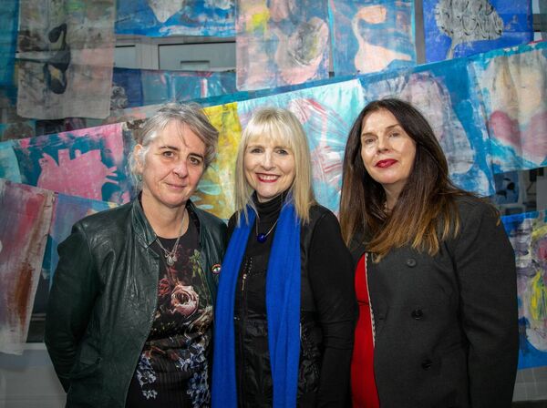 Attending were participating artists Niamh McGuinne, Sharon Murphy and Diana Copperwaite. Photo: John Power