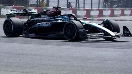 George Russell crashes in Mexico practice as Max Verstappen hit by engine issues