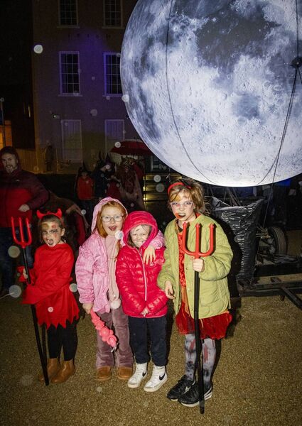 Pippa and friends, at the Spraoi, 'Dearg Due' Fire and Shadows procession. Photo: Joe Evans