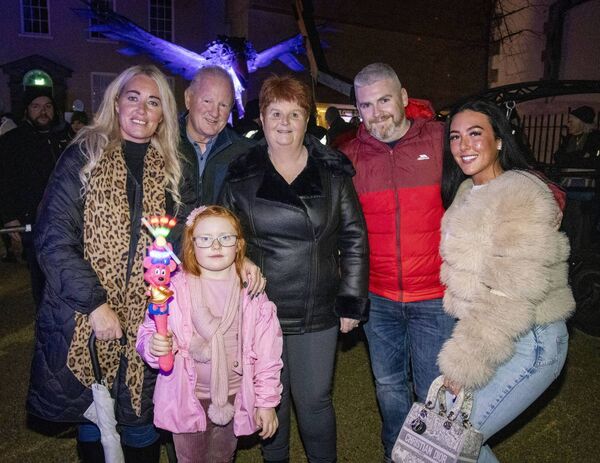 Bolger family, at the Spraoi, 'Dearg Due' Fire and Shadows procession. Photo: Joe Evans
