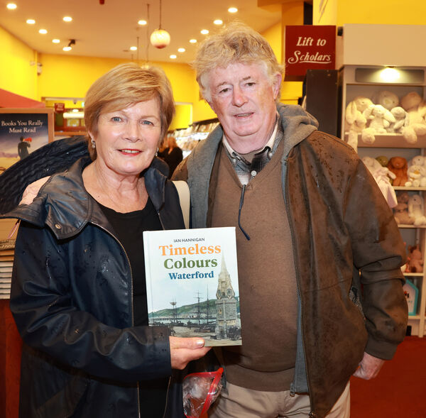  Breda and Mick Hannigan, at The Book Centre for the launch of Ian Hannigan new book Timeless Colours of Waterford. Photo: Joe Evans
