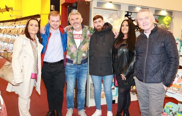  Ian Hannigan, with family, at The Book Centre for the launch of Ian's new book Timeless Colours of Waterford. Photo: Joe Evans