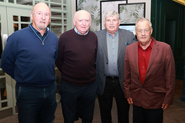  Tom Blount, Philip Hickey, Seamus Griffin and TJ Howard, at the De La Salle College, Class of 1969 Reunion at the Marina Hotel. Photo: Joe Evans