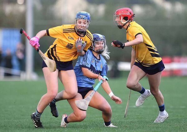 Gailltir's Annie Fitzgerald is fouled late in the game.