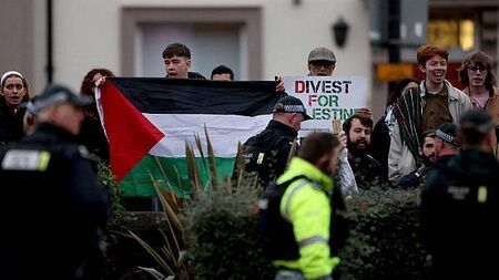 Police officers injured during protest as Hillary Clinton visited Belfast