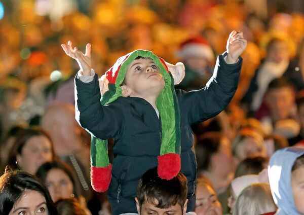 A young Winterval reveller soaks up the atmosphere in Waterford, the European City of Christmas 2024. Photo: Noel Browne