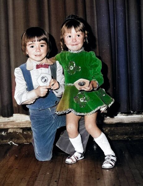 Liam Walsh and Corina Cunningham who won first prize in the 1975 St. Bernard Waltz, Under 8 and 2nd in the Cha Cha Under 8 in the Waterford City &amp; County Ballroom and Latin American Dancing Championships.
