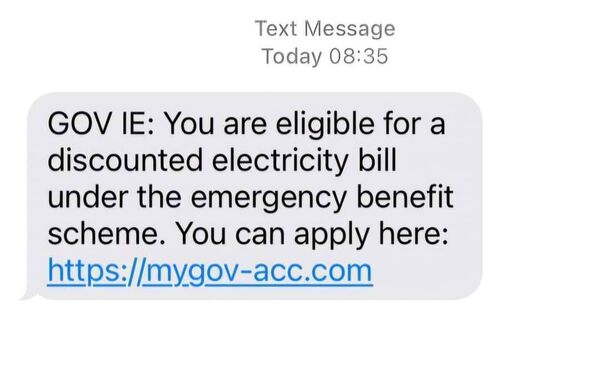 Scam messages doing the rounds
