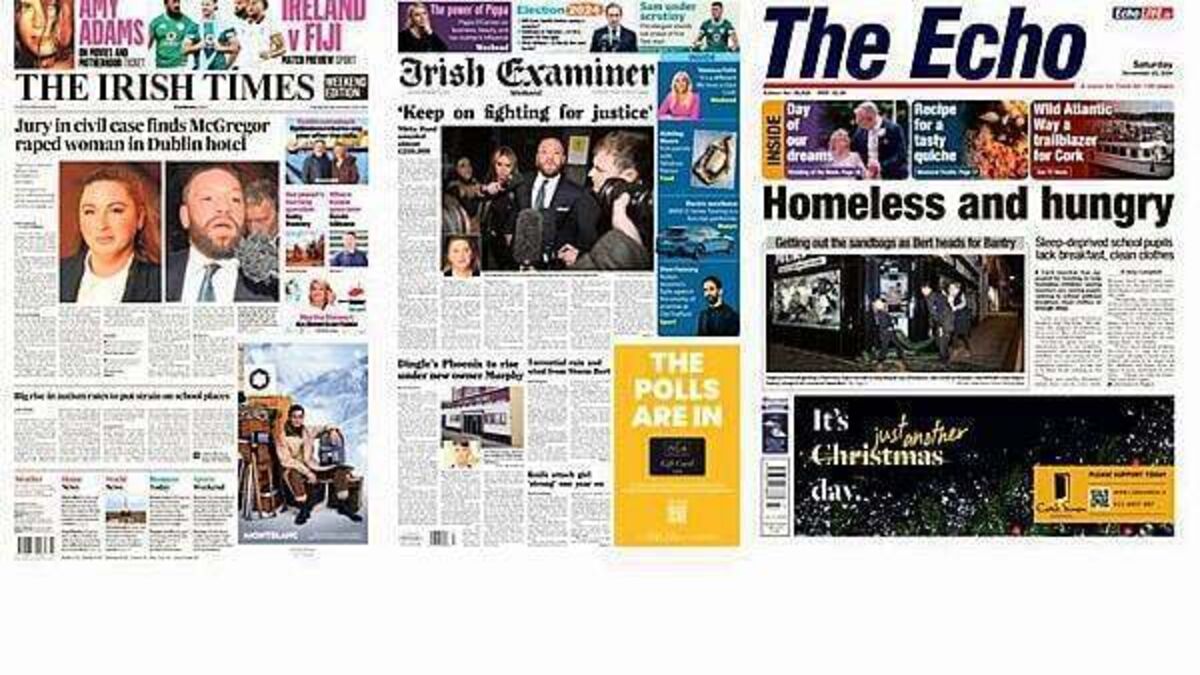 What the papers say: Saturday's front pages