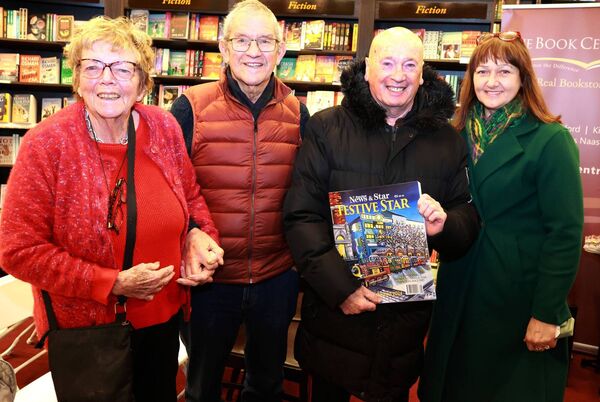 Joan and Roger Johnson, Dermot Power and Rina Norvydiene, at The Book Centre for the launch of Festive Star. Photo: Joe Evans Joan and Roger Johnson, Dermot Power and Rina Norvydiene, at The Book Centre for the launch of Festive Star. Photo: Joe Evans