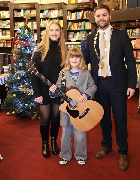 Megan Taheny, Toby McDonald and Deputy Mayor of Waterford Cllr Adam Wyse, at The Book Centre for the launch of the Festive Star. Photo: Joe Evans Megan Taheny, Toby McDonald and Deputy Mayor of Waterford Cllr Adam Wyse, at The Book Centre for the launch of the Festive Star. Photo: Joe Evans
