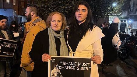 Crowd marches in Dublin to show solidarity with ‘incredibly brave’ Nikita Hand