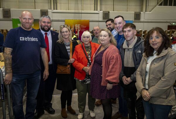 Conor McGuinness and supporters at Waterford count centre. Photo: Joe Evans Conor McGuinness and supporters at Waterford count centre. Photo: Joe Evans